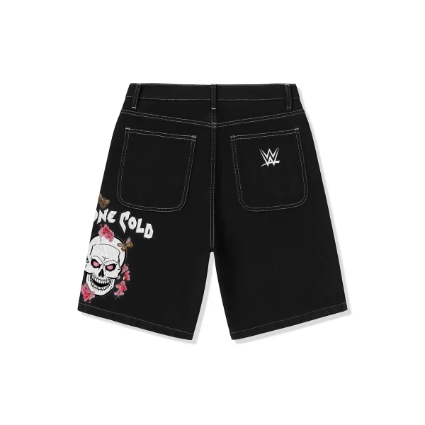 ASSC x WWE Stone Cold Embroidered Short - Black - Image 2